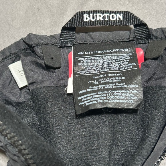 Burton Mini Mitt Ski Snowboard Gloves Black Kids Size 2T - Picture 7 of 9